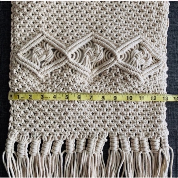 NEW Boho Chic Macrame Woven Shoulder Fringe Shopper Tote Bag - Picture 13 of 16